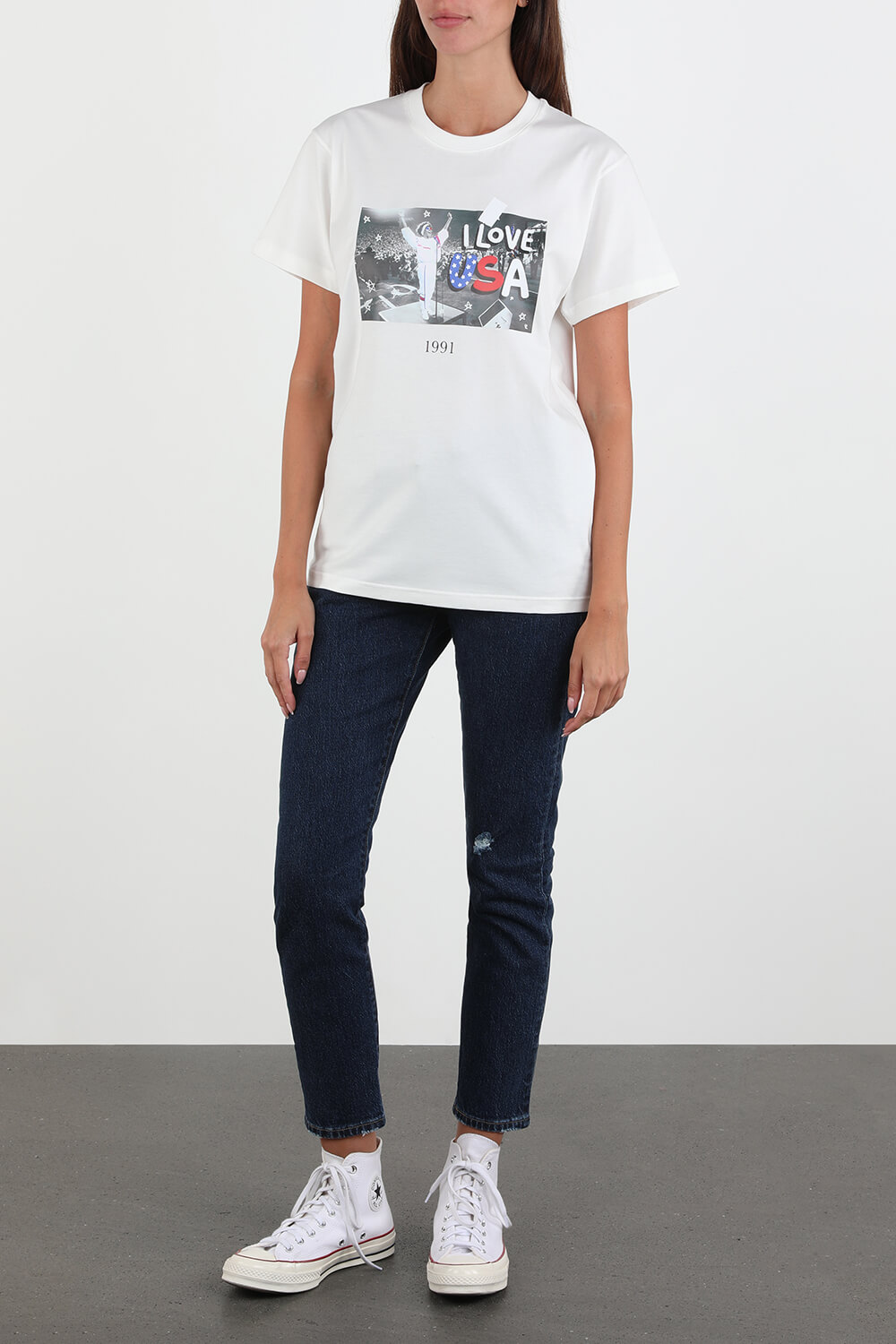 USA Print Tshirt in White